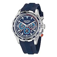 Nautica Men's NAPNSF303 NST Chrono Blue Silicone Strap Watch