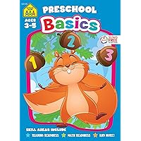 School Zone - Preschool Basics Workbook - 32 Pages, Ages 3 to 5, Preschool to Kindergarten, School Readiness, Opposites, Beginning Sounds, Counting, and More (School Zone Basics Workbook Series)