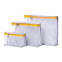 MUMI Leak Proof Travel Toiletry Bag Set of 3 - Orange