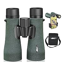 Binoculars For Adults HD,12x50 High Power Binoculars with Upgraded Phone Adapter, Super Bright Binoculars with Low Light Night Vision,Waterproof Binoculars For Bird Watching,Outdoor Sport, Concert