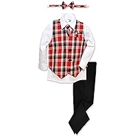 Boys Formal Plaid Dresswear Vest Set