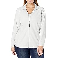 Amazon Essentials Women's Classic-Fit Full-Zip Polar Soft Fleece Jacket (Available in Plus Size), Light Grey Heather, Medium