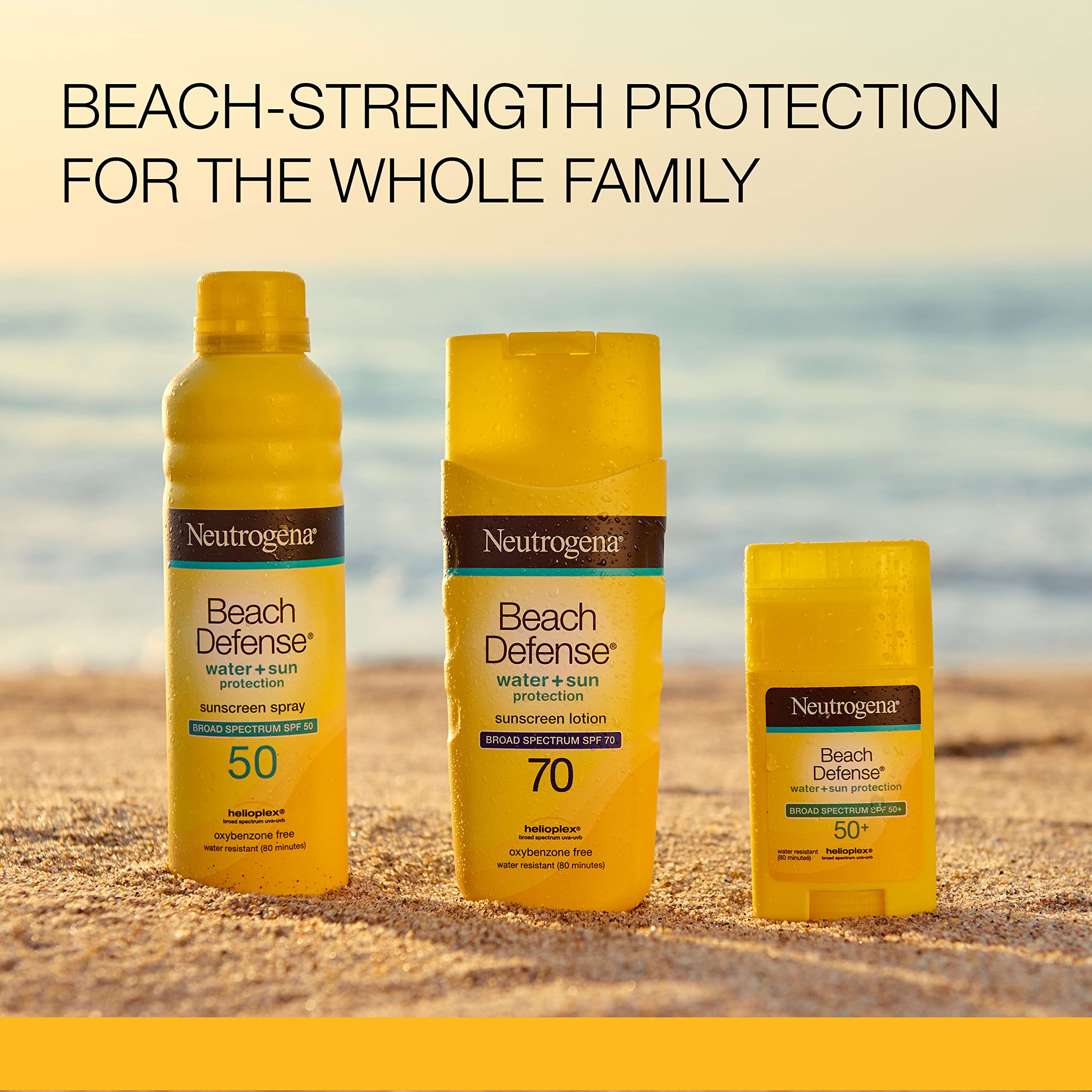 Neutrogena Beach Defense Water-Resistant Sunscreen Lotion with Broad Spectrum SPF 30, Oil-Free and PABA-Free Oxybenzone-Free Sunscreen Lotion, UVA/UVB Sun Protection, SPF 30, 6.7 fl. oz