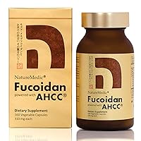 NatureMedic Fucoidan Powered with AHCC® Brown Seaweed Immunity Supplement with High Purity Organic Mekabu Mozuku Agaricus 1 Bottle - 160 Vegetable Capsules Made in Japan