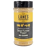 Lane's Sweet Lemon Pepper Seasoning - Incredible Chicken Wing Seasoning | Hint of Garlic | Lemon Garlic Pepper Seasoning | For Chicken, Pork & Seafood | 100% Natural | Gluten Free | No MSG | 12.7oz
