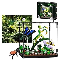 Insect Collection Building Set for Adutls, Compatible with Lego Ideas Reptilian Animals Landscape, Butterfly, Mantis, Beetle, Bee Display Models, Bug Building Toy, Fun Gift for Nature Lovers