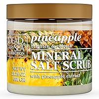 Pineapple Salt Body Scrub - Large 23.28 OZ - with Organic Oils and Natural Dead Sea Minerals
