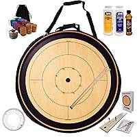 The Crokinole Canada Kit (with Branding) - Tournament Style Crokinole Board Game Kit (Meets NCA Standards) (Add 2 Cues & Lazy Susan)