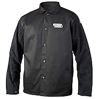 unisex adult Traditional Split Leather Sleeved Welding Jacket, ‎black, XX-Large US
