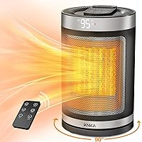Space Heater, 1500W Electric Heater Indoor with Remote and Timer, 90° Oscillation Portable Heater with ECO Thermostat, Fast Heating Small Heater for Indoor Use, Home, Office, Bedroom - 9.4