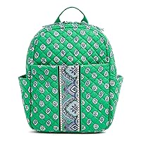 Vera Bradley Cotton Small Backpack, Garden Green Leaf