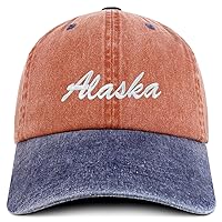 Trendy Apparel Shop Alaska State Embroidered Low Profile Adjustable Cotton Cap