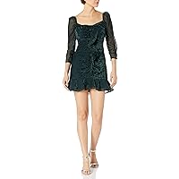 ASTR the label Women's Sephra Sweetheart Neck 3/4 Sleeve Ruched Mini Dress