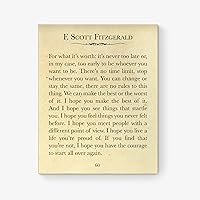 For What It's Worth | F. Scott Fitzgerald Quote | Wall Art Book Page | Home Offices Libraries | Vintage Poster | Made in the USA | Art Print (11x14)