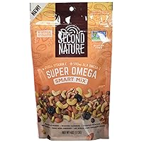 Second Nature Super Omega Smart Snack Mix - 4 oz Individual Snack Packs (Pack of 6) - Certified Gluten-Free Snack, Ideal for Travel Snacks
