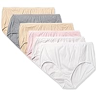 Hanes Womens Just My Size High-Rise Brief Panty Pack, Cotton Brief Underwear, 6-Pack (Retired Colors)