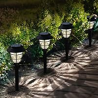 10 Pack Solar Pathway Lights Outdoor - Bright Solar Powered Garden Lights with Warm White LED, Auto On/Off Waterproof Path Lights Decorative, Landscape Lighting for Yard Patio Walkway Driveway…