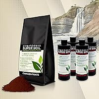 California Super Soil Premium 100% Organic Super Soil Concentrate - 18+ Nutrient Blend - Living Soil Technology - Potting and Garden Soil for Indoor Grow Kit - 5Lbs Bag + 4 16oz Bottles of Growth Shot