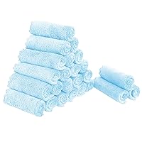 Sunny zzzZZ 24 Pack Kitchen Dishcloths (Aquamarine, 10 x 10 Inch) - Does Not Shed Fluff - No Odor Reusable Dish Towels, Premium Dish Cloths, Super Absorbent Coral Fleece Cleaning Cloths