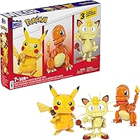 MEGA Pokémon Action Figure Building Toys for Kids, Kanto Region Trio with 529 Pieces, Buildable and Poseable Pikachu Charmander Meowth (Amazon Exclusive)
