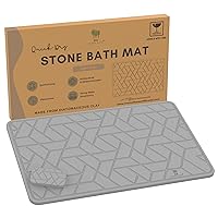 Quick Dry Diatomaceous Earth Floor Stone Bath and Kitchen Dish Drying Mat, Bathroom Non-Slip Shower Mat, Super Absorbent Pad, Eco Friendly, Easy to Clean, Sustainable, Light Grey