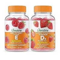 Lifeable Vitamin E + Vitamin D 10000 IU, Gummies Bundle - Great Tasting, Vitamin Supplement, Gluten Free, GMO Free, Chewable Gummy