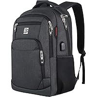 Laptop Backpack,Business Travel Anti Theft Slim Durable Laptops Backpack with USB Charging Port,Water Resistant College Computer Bag for Women & Men Fits 15.6 Inch Laptop and Notebook - Black