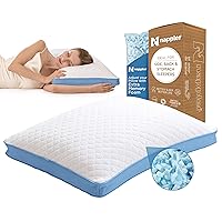 Side and Back Sleeper Pillow for Neck and Shoulder Pain Relief - Shredded Memory Foam Bed Pillow for Sleeping - 100% Adjustable Fill - Queen Size - Modal Washable Case. Extra Fill Included