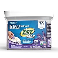 Camco TST MAX RV Toilet Treatment Drop-INs | Control Unwanted Odors and Break Down Waste and Tissue | Septic Tank Safe | Lavender Scent | 30-pack (41553)
