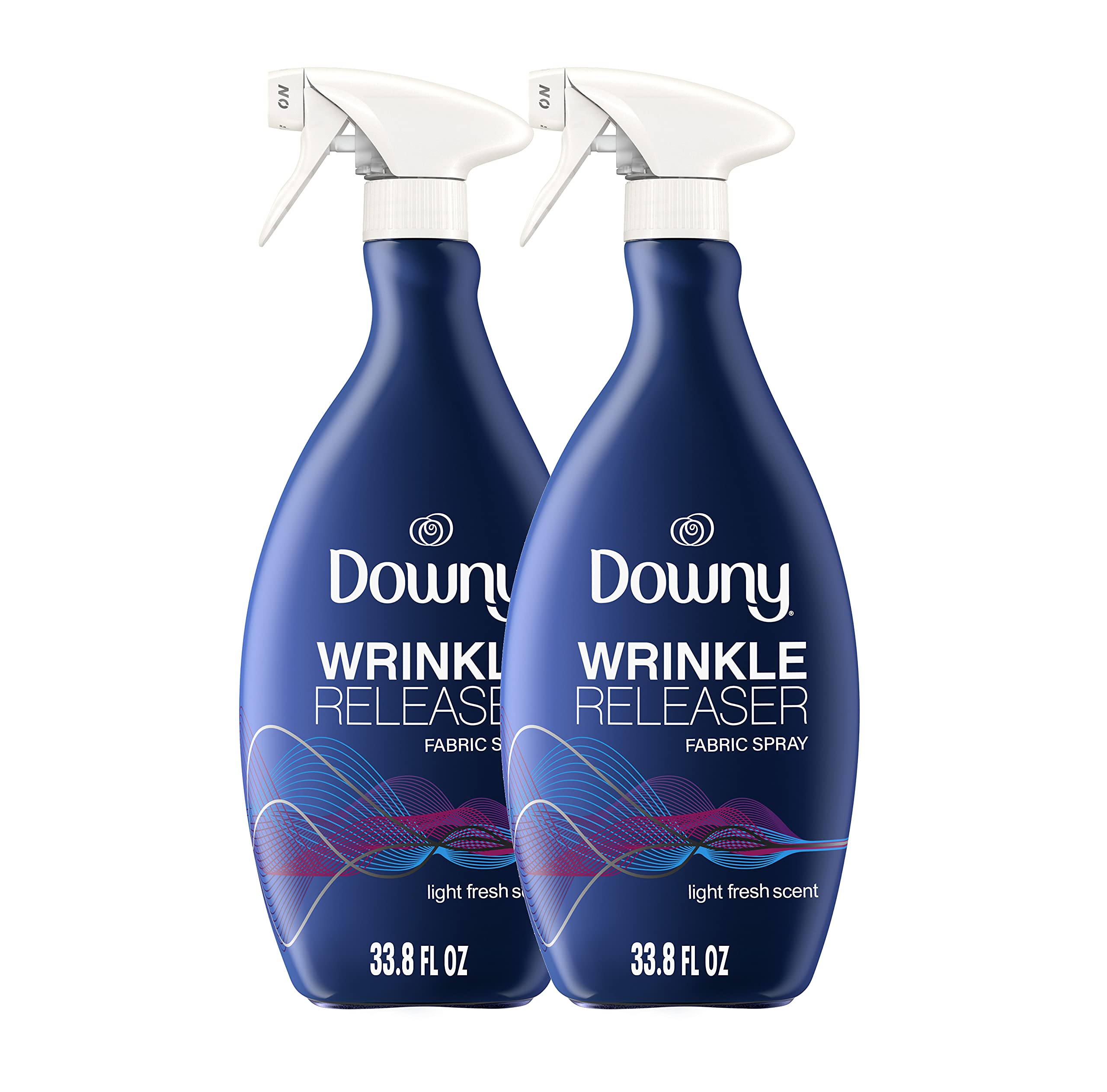 Downy Wrinkle Releaser Fabric Spray, Light Fresh Scent,33.8 Fl Oz (Pack of 2)