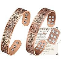 Feraco Copper Magnetic Bracelets for Men with Healing Magnets, Tree of Life Pattern, 99.99% Pure Solid Copper Therapy Cuff Bangle, Health Jewelry Gift