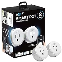 DOT Smart Wi-Fi Outlet Plug, White, (2 Pack) – No Hub Required – Works with Amazon Alexa and Google Assistant, Requires 2.4 GHz Wi-Fi