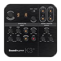 Creative Sound Blaster K3+ USB Powered 2 Channel Digital Mixer AMP/DAC/, Digital Effects XLR Inputs with Phantom Power / TRS / Z Line Inputs