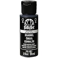 FolkArt Enamel Glass & Ceramic Paint in Assorted Colors (2 oz), 4032, Licorice