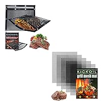BBQ Mesh Grill Bags for Outdoor Grill Set 2 10.6x8.7 Inch Barbecue Bag Grilling Pouches Grill Accessories BBQ Tools+Grill Mesh Mat Set 5 for Vegetables Meat Grilling Mat Sheets 15.75 x 13 inch