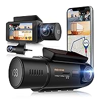 V33-2K 3 Channel Dash Cam Built-in WiFi GPS, Car Dashboard Camera Recorder 1440p + 1440p +1440p, 2.7” LCD, 170° Wide Angle, G-Sensor, Night Vision, Parking Monitor