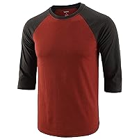 Mens Casual Classic Slim Fit 3/4 Raglan Sleeve Workout Running Baseball Active T Shirts