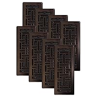 Decor Grates AJH412-RB-8 Oriental Floor Register, 4x12 Inches, Rubbed Bronze Finish, 8 Pack