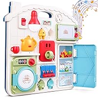 Activity Table for Toddlers 1-3, Pretend Household Appliances Toys, Kids Early Development Learning Toy, Baby Busy Board Activity Toy with Sounds Lights Play Table Toy Gift for Boys Girls 6-12 Months