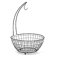 Spectrum Diversified Grid Tree Bowl Basket for Storage Organization and Display of Produce Vegetables Fruit and Banana Hanger, Medium, Industrial Gray