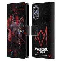 Head Case Designs Officially Licensed Watch Dogs Legion Pig Head Glitch Key Art Leather Book Wallet Case Cover Compatible with Oppo A17