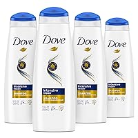 Dove Nutritive Solutions Strengthening Shampoo Intensive Repair Formula for Damaged Hair Dry Hair Shampoo With Keratin Actives, 12 Ounce (Pack of 4)
