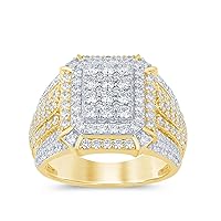 10K SOLID YELLOW GOLD 3 CARAT REAL DIAMOND ENGAGEMENT RING WEDDING PINKY BAND