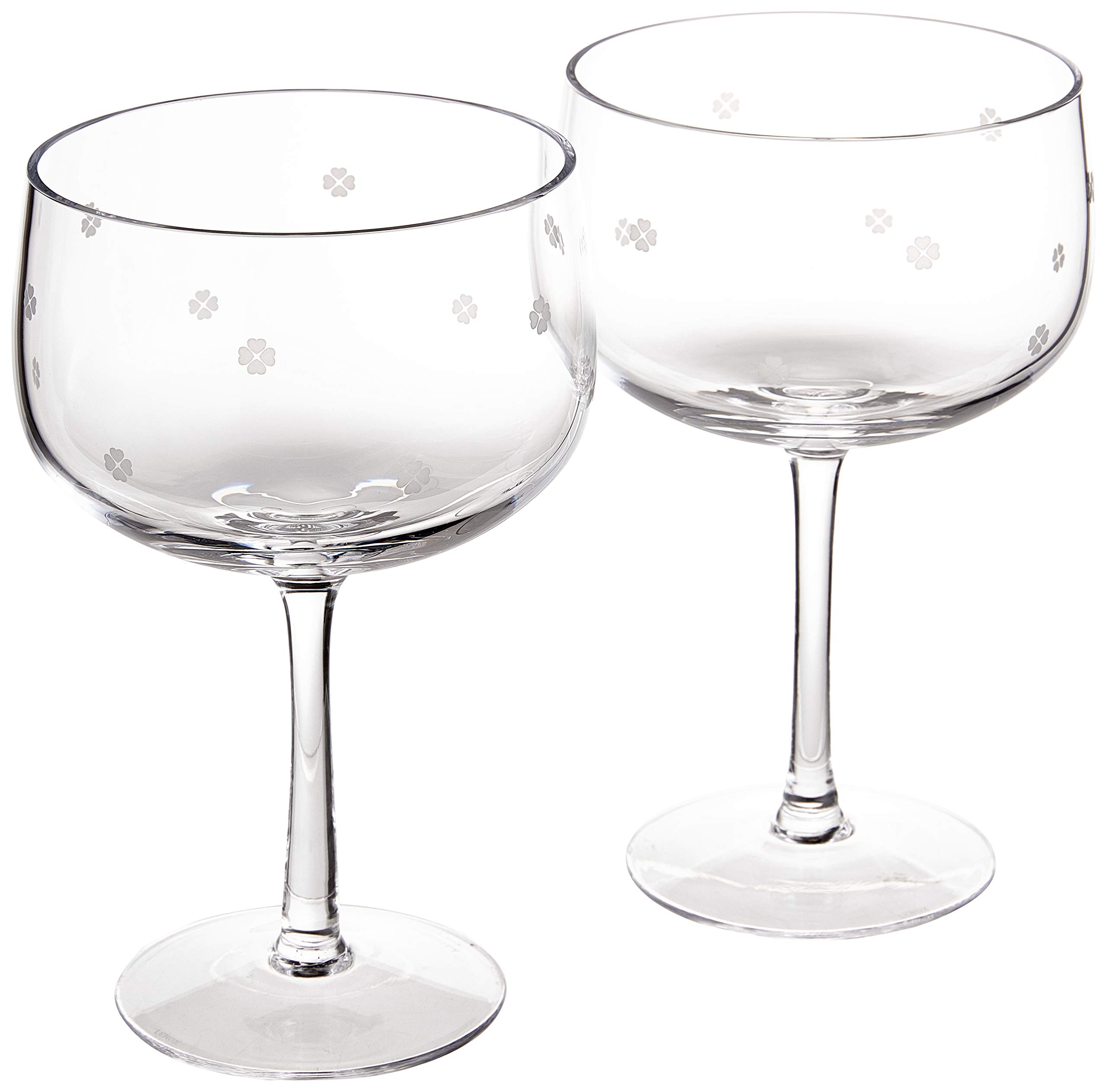 Kate Spade New York Spade Clover 2-Piece Coupe Glass Set, 1.25 LB, Clear