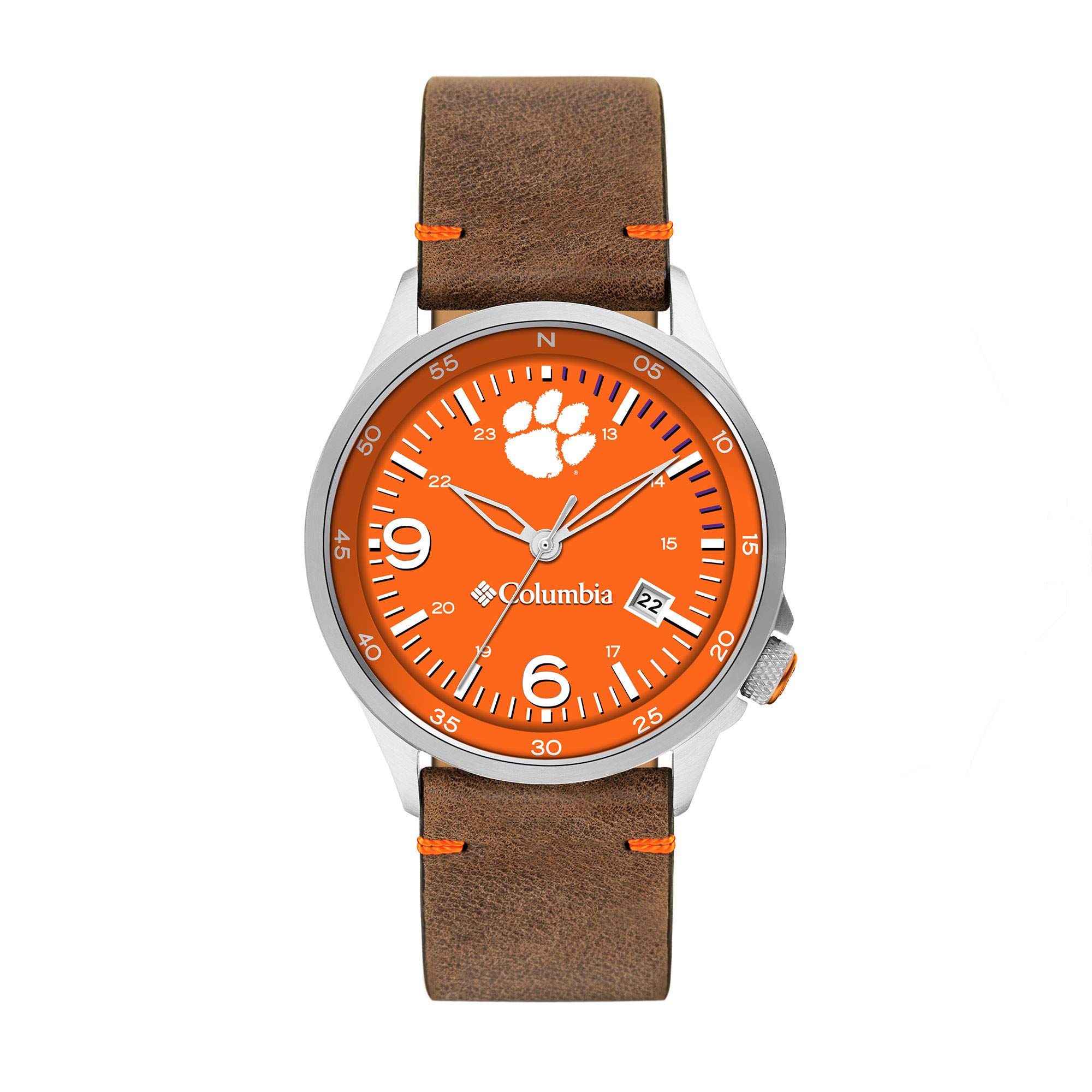 Columbia Canyon Ridge Clemson Tigers Men's Watch with Saddle Color Leather Strap