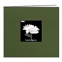 Pioneer Book Cloth Cover Post Bound Album, 8 by 8-Inch, Herbal Green
