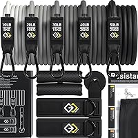Resistance Bands - Premium Exercise Bands - Resistance Tubes for Men and Women - Professional Home Gym Fitness Equipment for Full Body Workout and Strength Training
