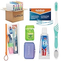 Practicon 101740 SmileGoods Orthodontic Dental Care Kit with Toothbrush, Toothpaste, Floss, Floss Threaders and Wax Stick, Pack of 72
