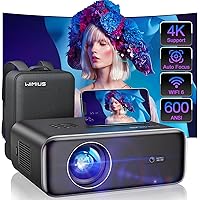 [Auto Focus/4K Support] Projector with WiFi 6 and Bluetooth 5.2, 600ANSI Native 1080P Outdoor Movie Projector, WiMiUS P62 Auto 6D Keystone & 50% Zoom, Smart Home Projector for iOS/Android/TV Stick