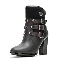 HARLEY-DAVIDSON FOOTWEAR Women's Abbey Leather and Suede Motorcycle Fashion Boot